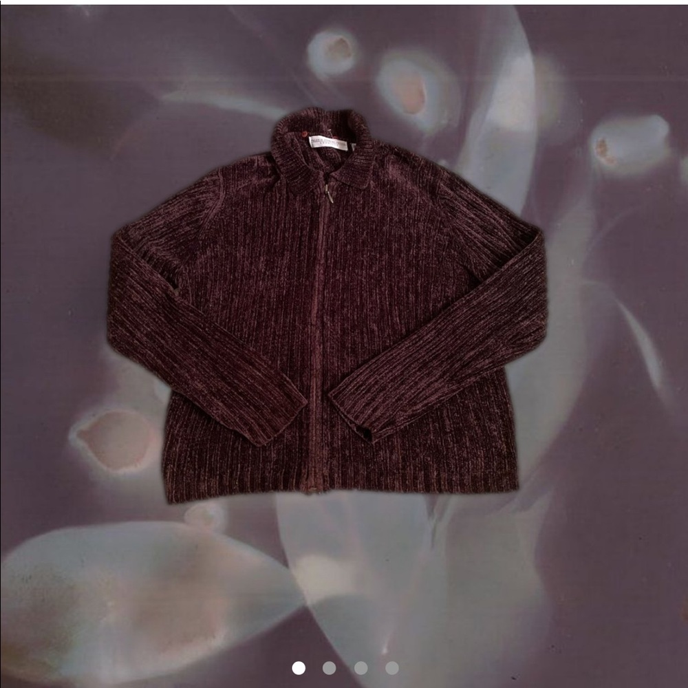 valerie stevens brown chenille sweater